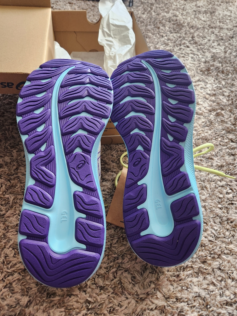 New ASICS Gel Excite Women's Running Shoes - White with Purple Yellow Blue - Picture 3 of 4